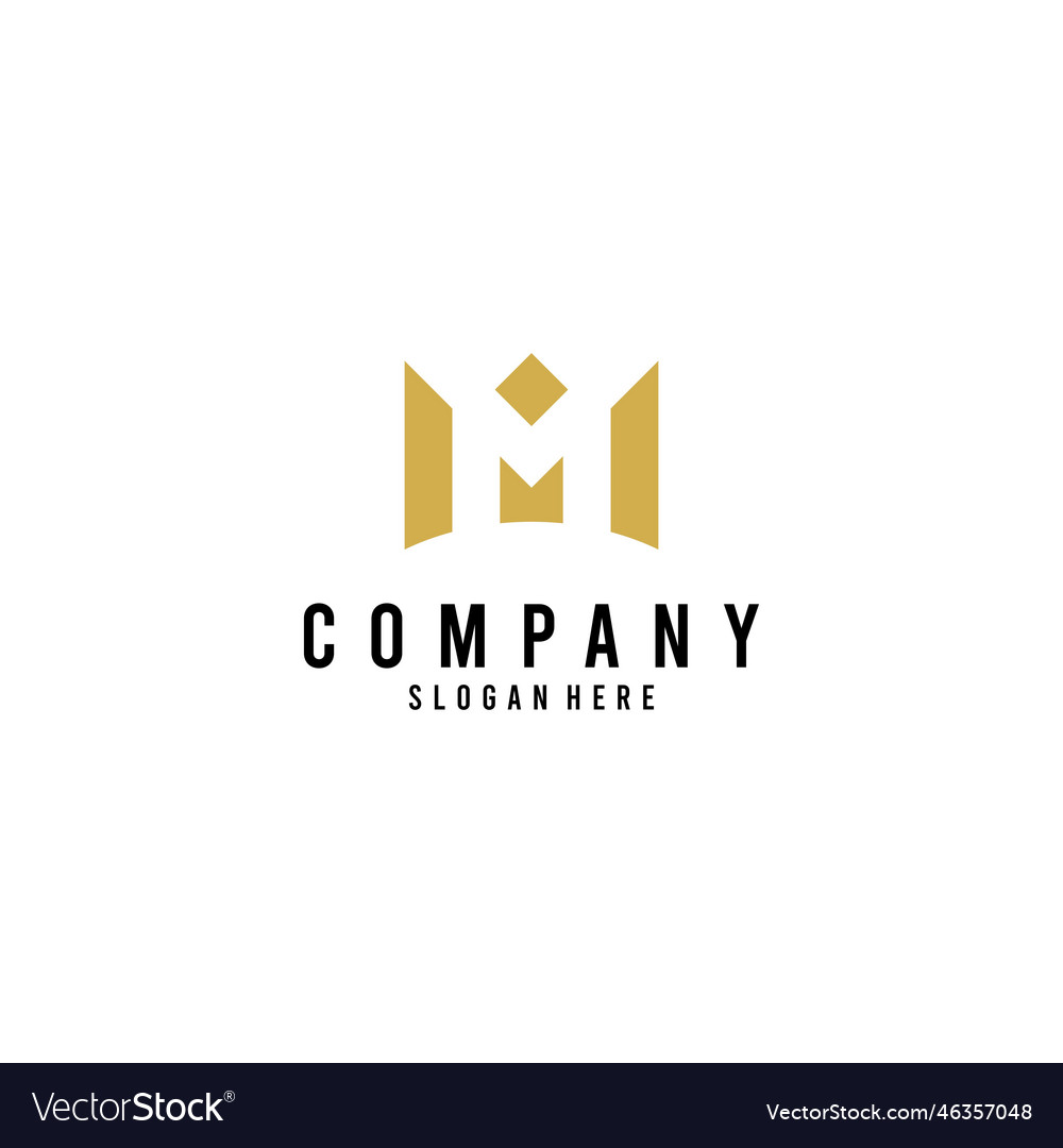 Letter M With Crown Logo Initial Symbol Royalty Free Vector