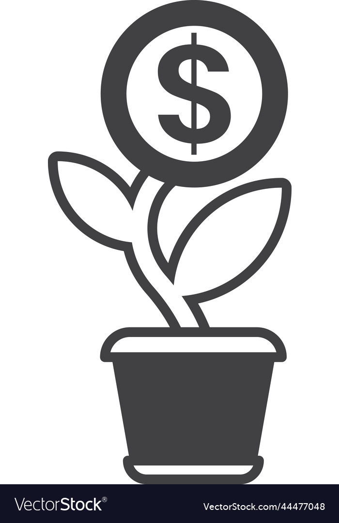 Money tree in minimal style