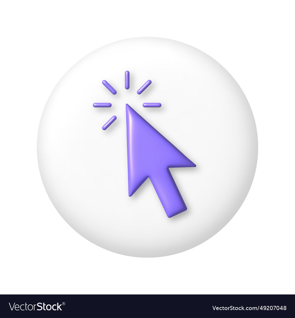 Purple computer arrow cursor icon on white round