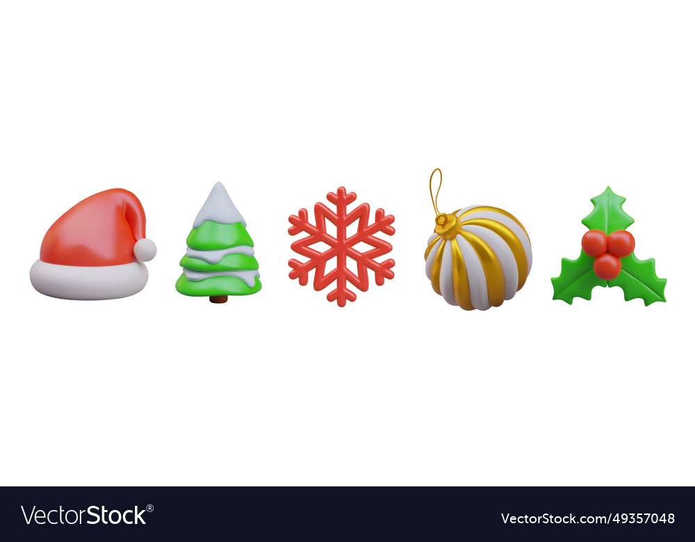 Roter Hut von Santa claus verschneite Weihnachtsbaum vector image Roter Hut von Santa claus verschneite Weihnachtsbaum