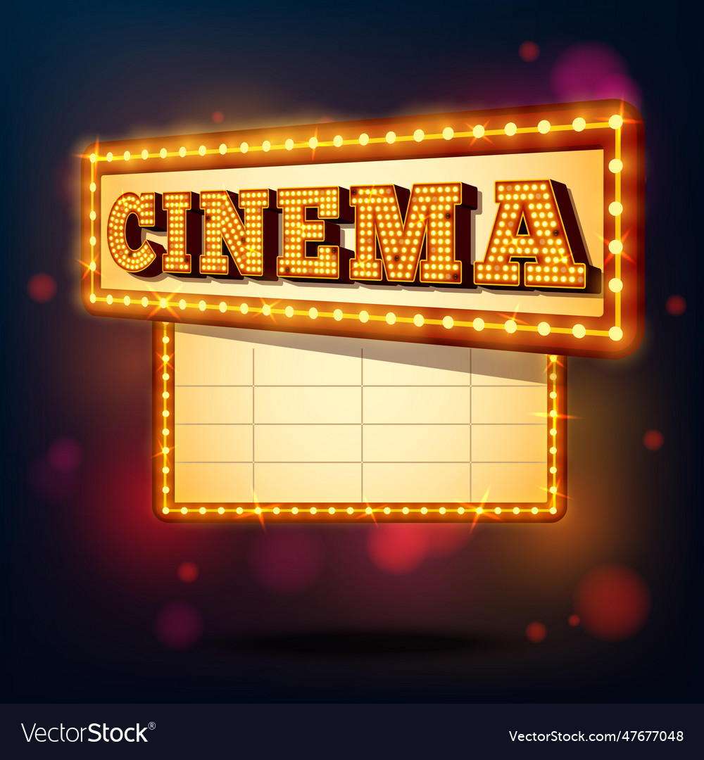 Retro cinema sign Royalty Free Vector Image - VectorStock