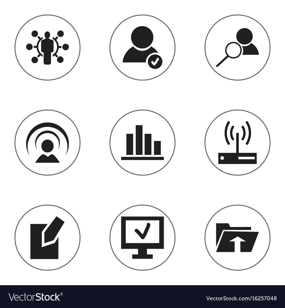 Set of 9 editable web icons includes symbols