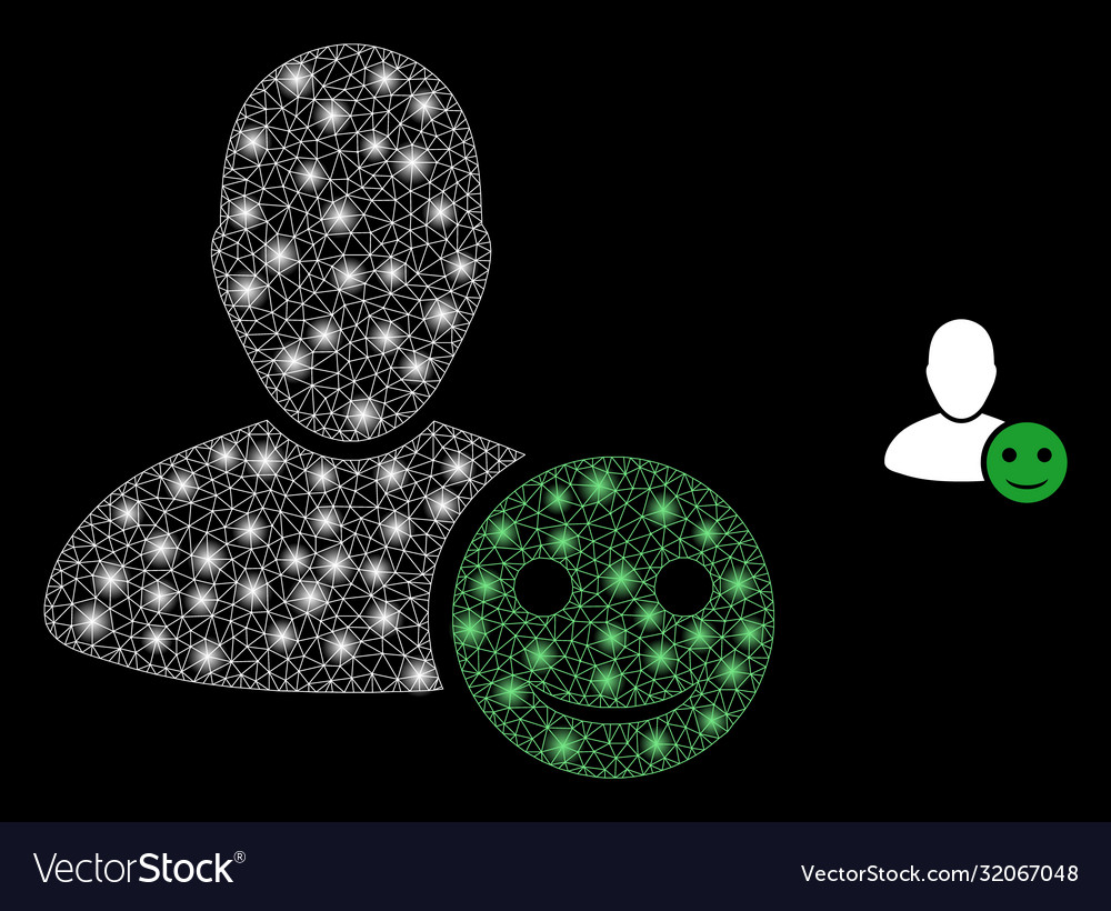 User happy emotion - bright web net with glare