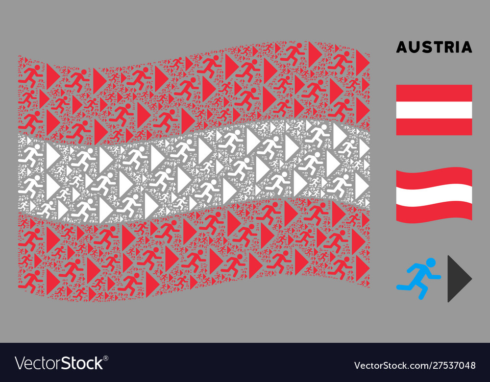 Waving austria flag pattern exit direction vector image Waving austria flag pattern exit direction