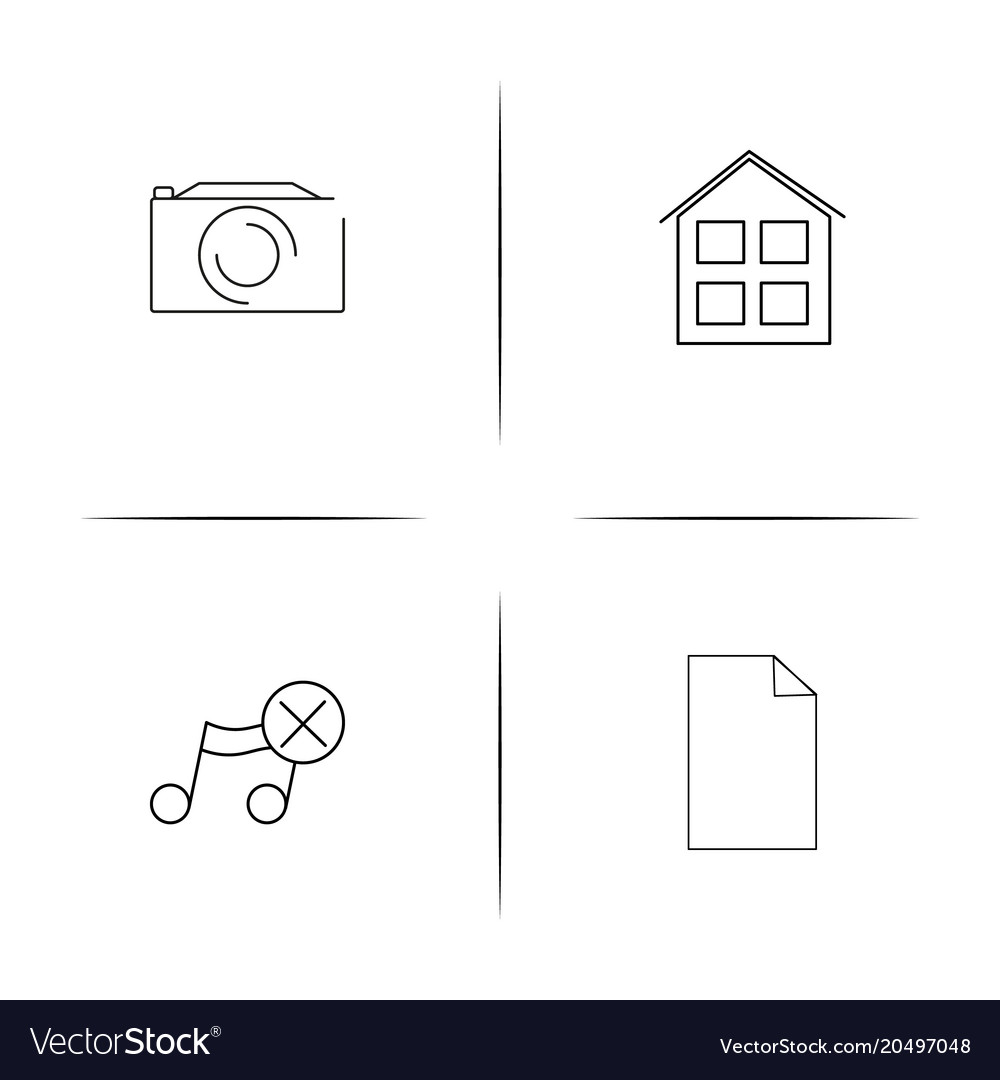 Web and text simple linear icons set outlined