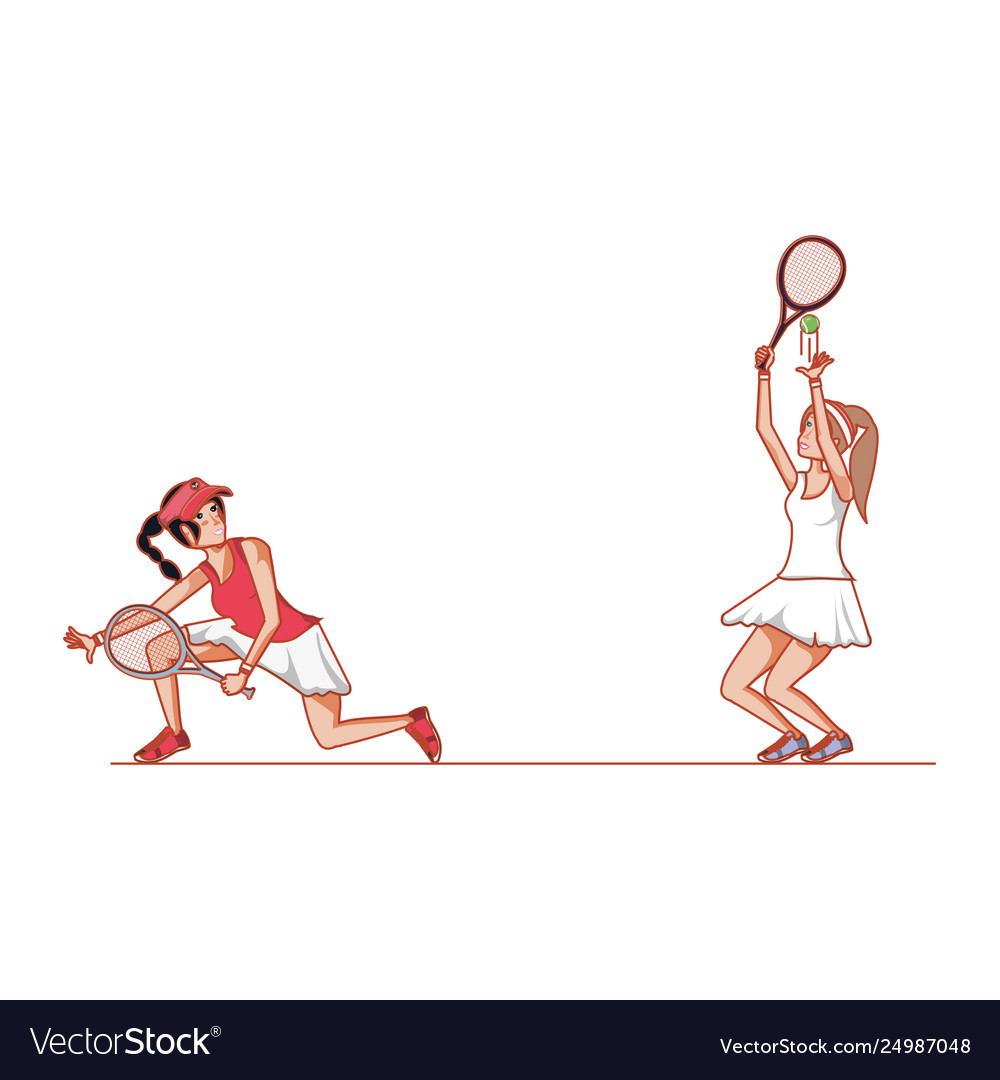 Women tennis playing avatar character