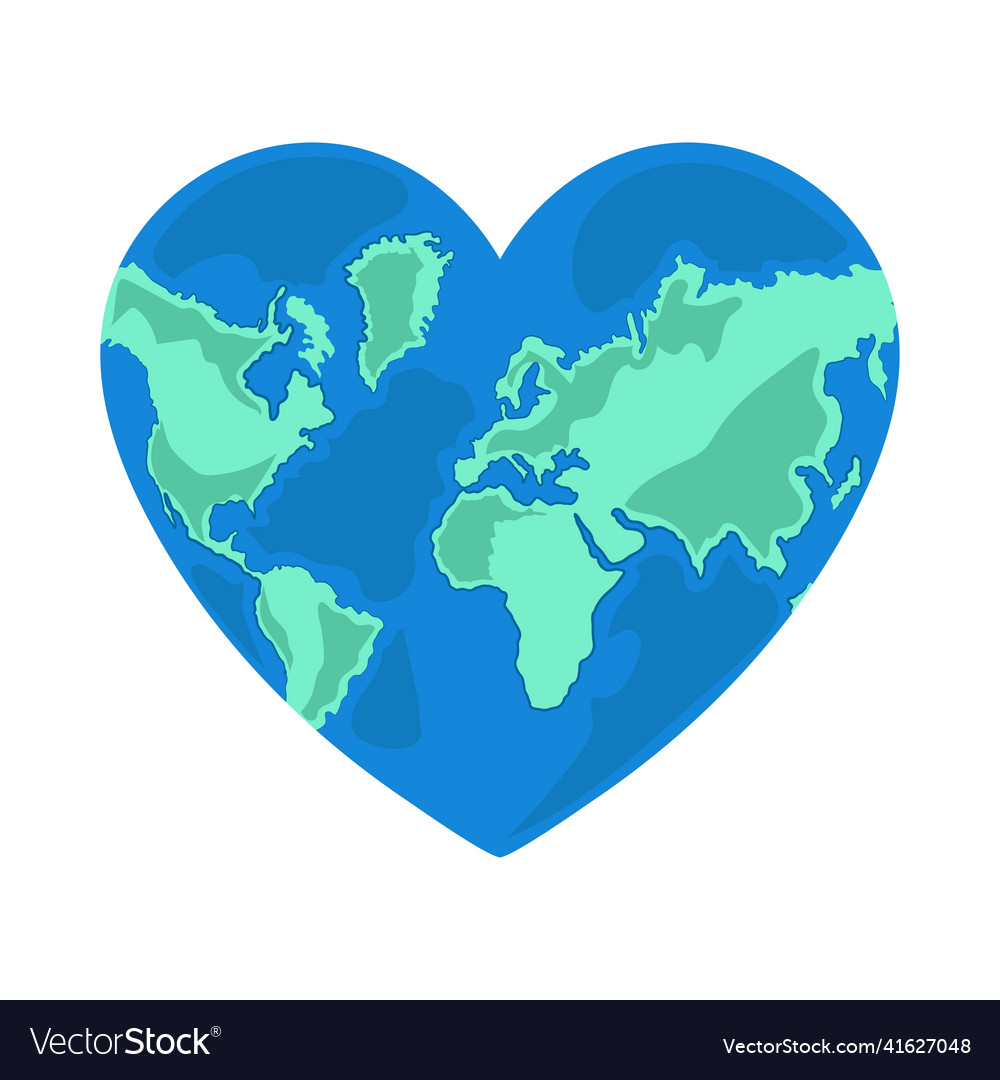 World shaped heart