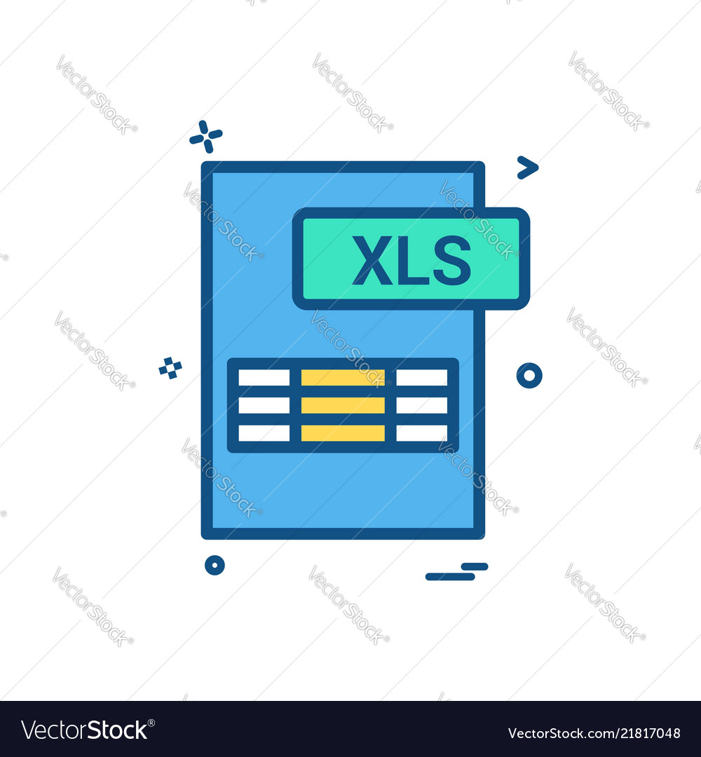 Xls file format icon design vector image Xls file format icon design