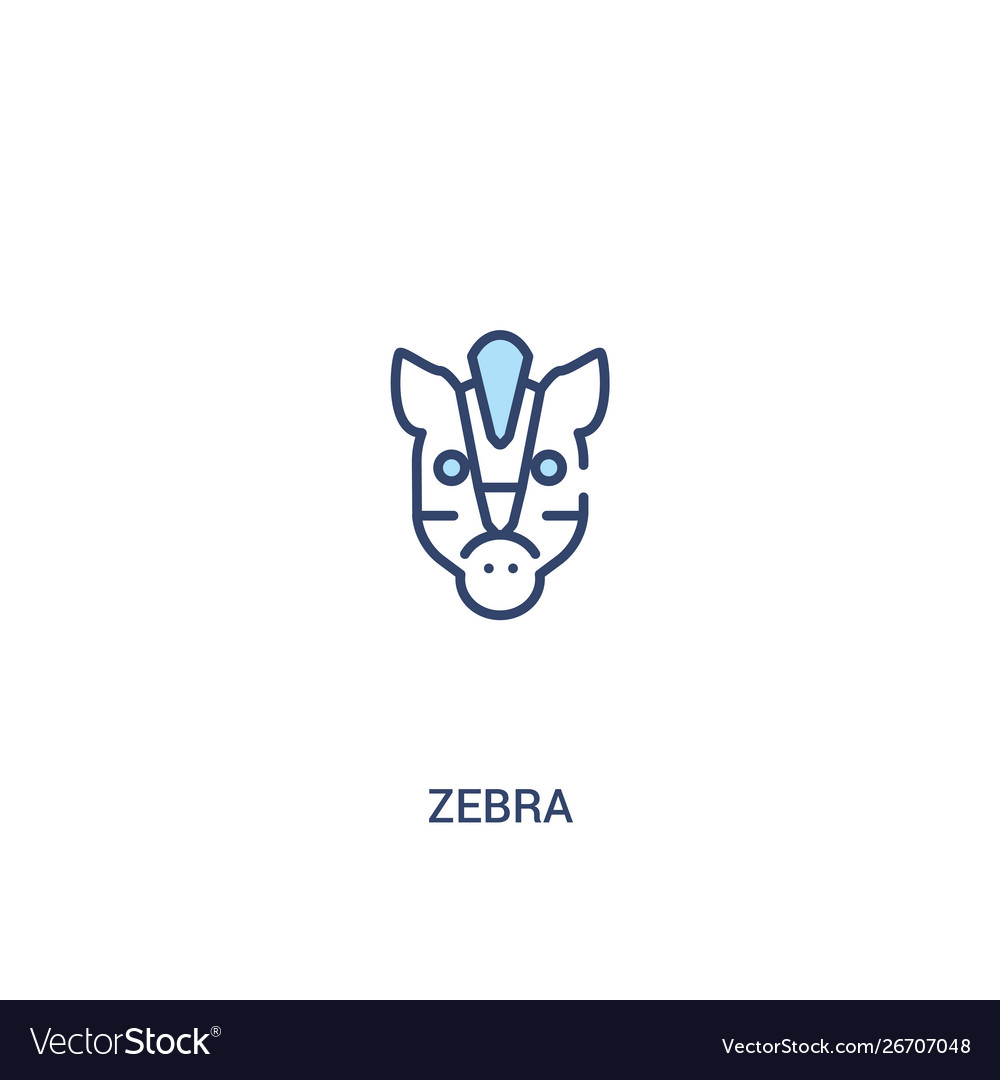 Zebra concept 2 colored icon simple line element vector image Zebra concept 2 colored icon simple line element