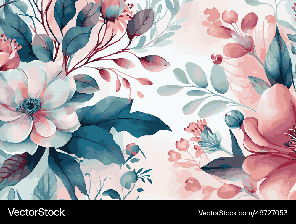 Abstract floral art background template botanical Vector Image