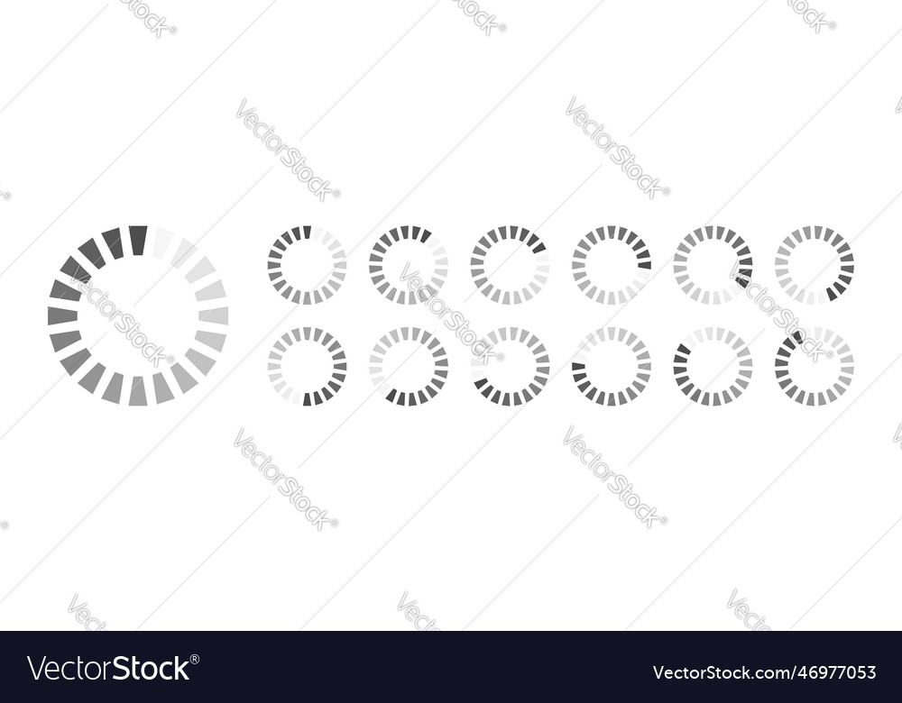 Circular loading buffering icons vector image Circular loading buffering icons