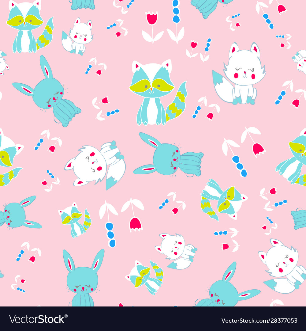Colourful critters seamless repeat pattern Vector Image Colourful critters seamless repeat pattern