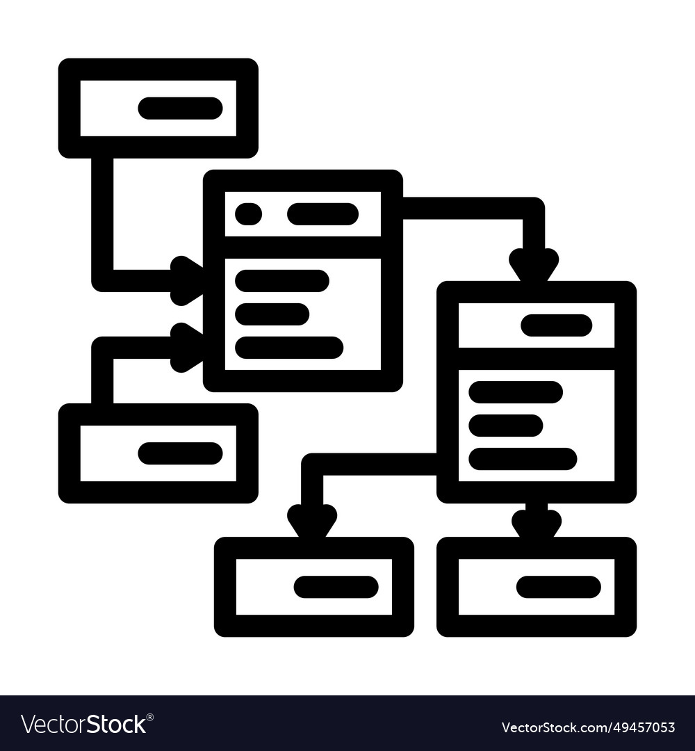 Database design line icon vector image Database design line icon