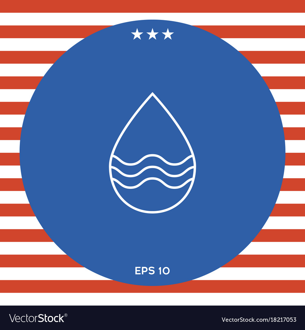 Drop line icon with waves