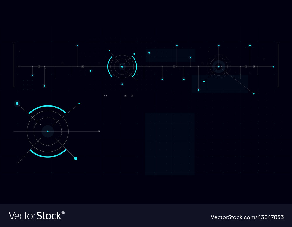 Hud fui template for widescreen without text 003 Vector Image