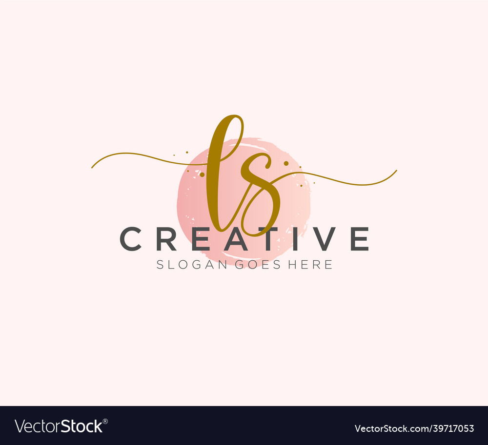 Initial ls feminine logo beauty monogram Vector Image