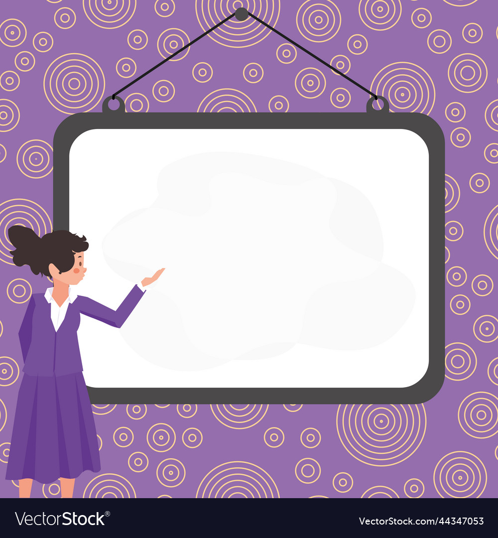 Instructor drawing pointing stick on empty Vector Image Instructor drawing pointing stick on empty