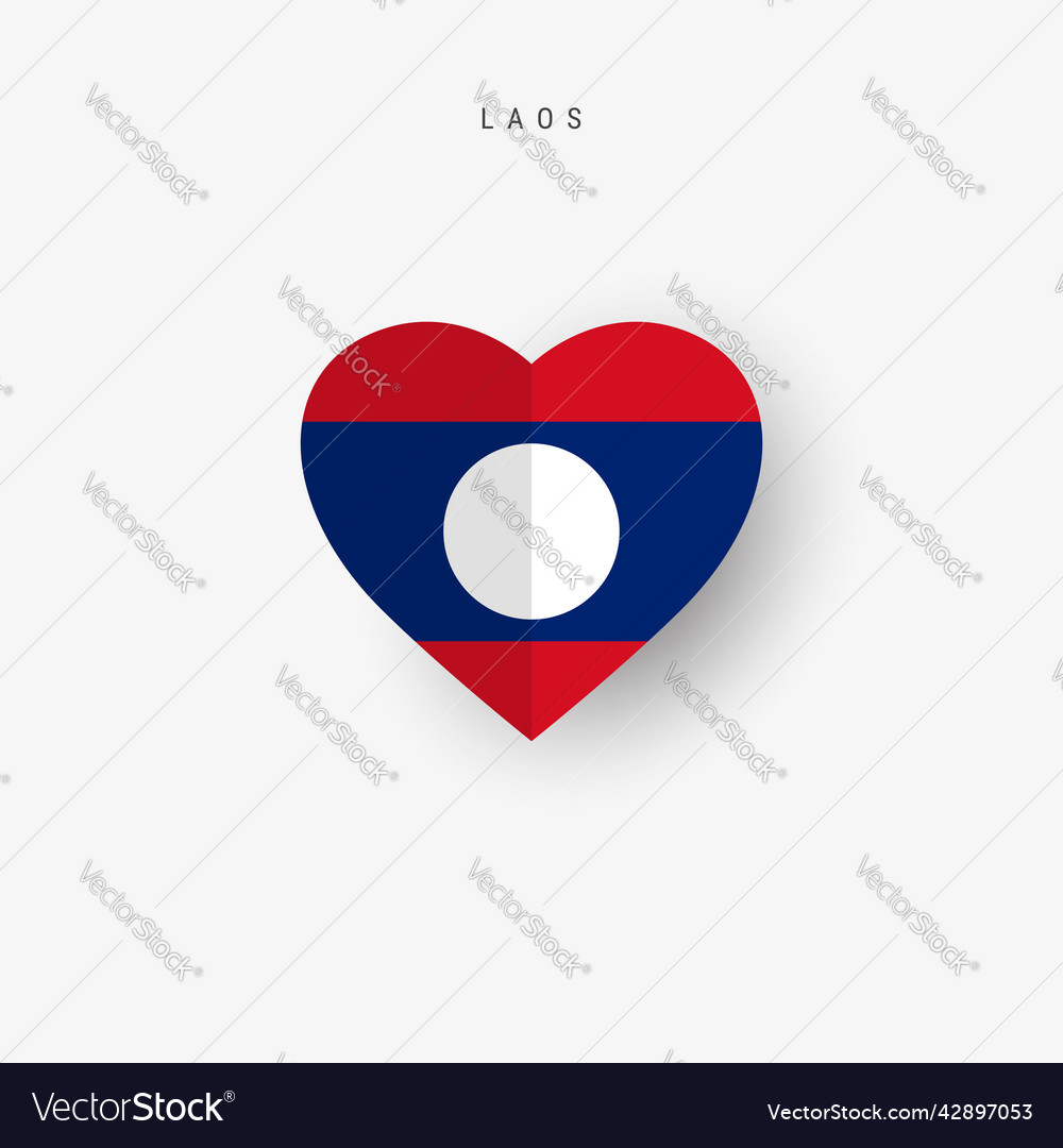 Laos heart shaped flag origami paper cut laotian Vector Image Laos heart shaped flag origami paper cut laotian