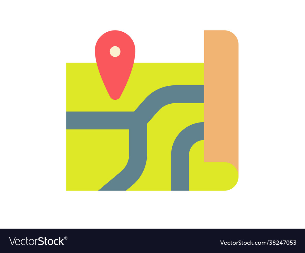 Map road single isolated icon with flat style Vector Image