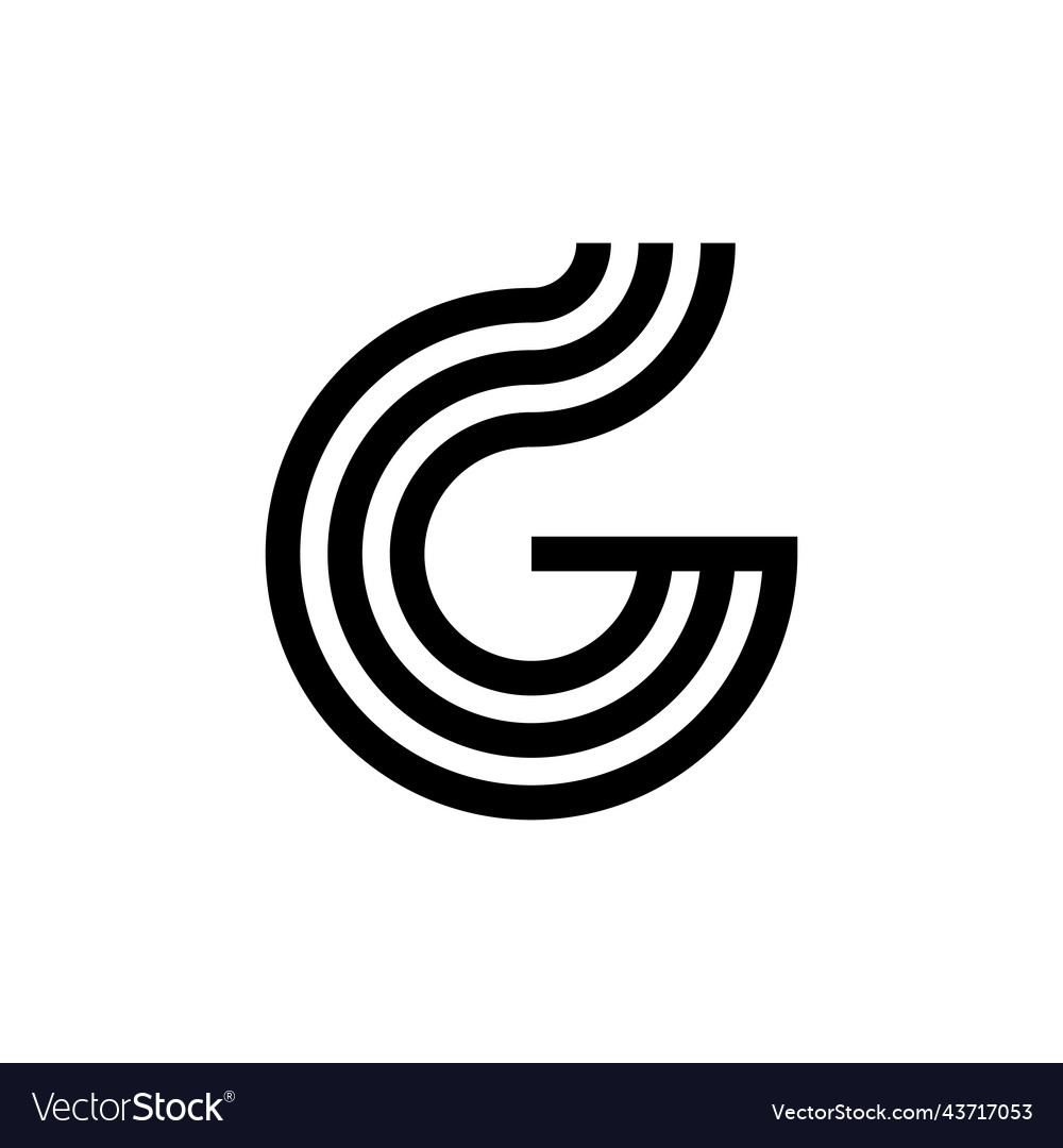 Modern letter g monogram logo design Royalty Free Vector