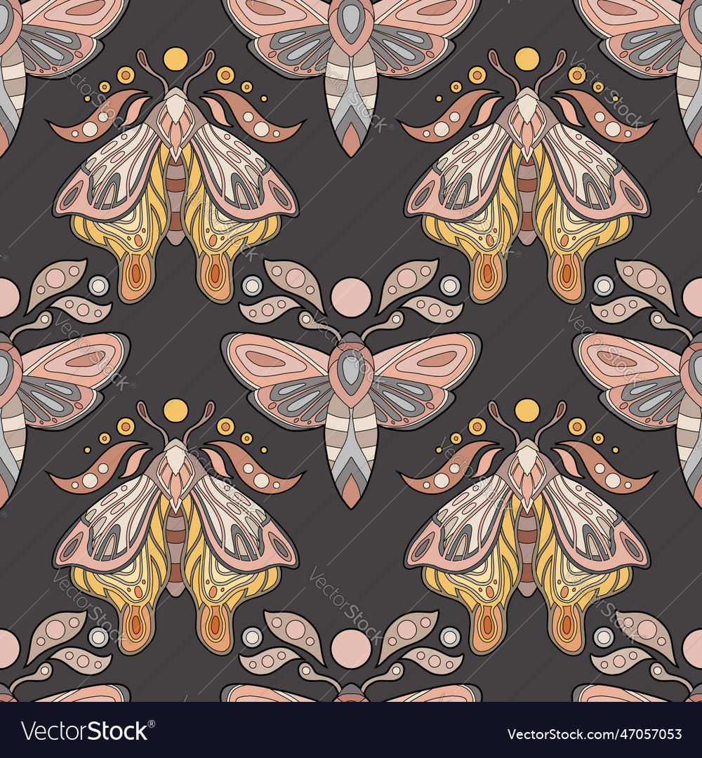 Mystical seamless pattern with colorful vector image Mystical seamless pattern with colorful