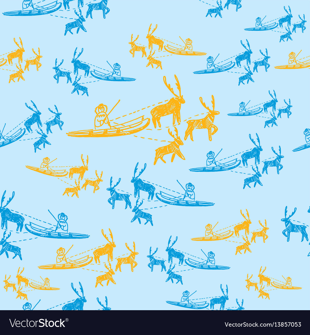 Seamless pattern of eskimo