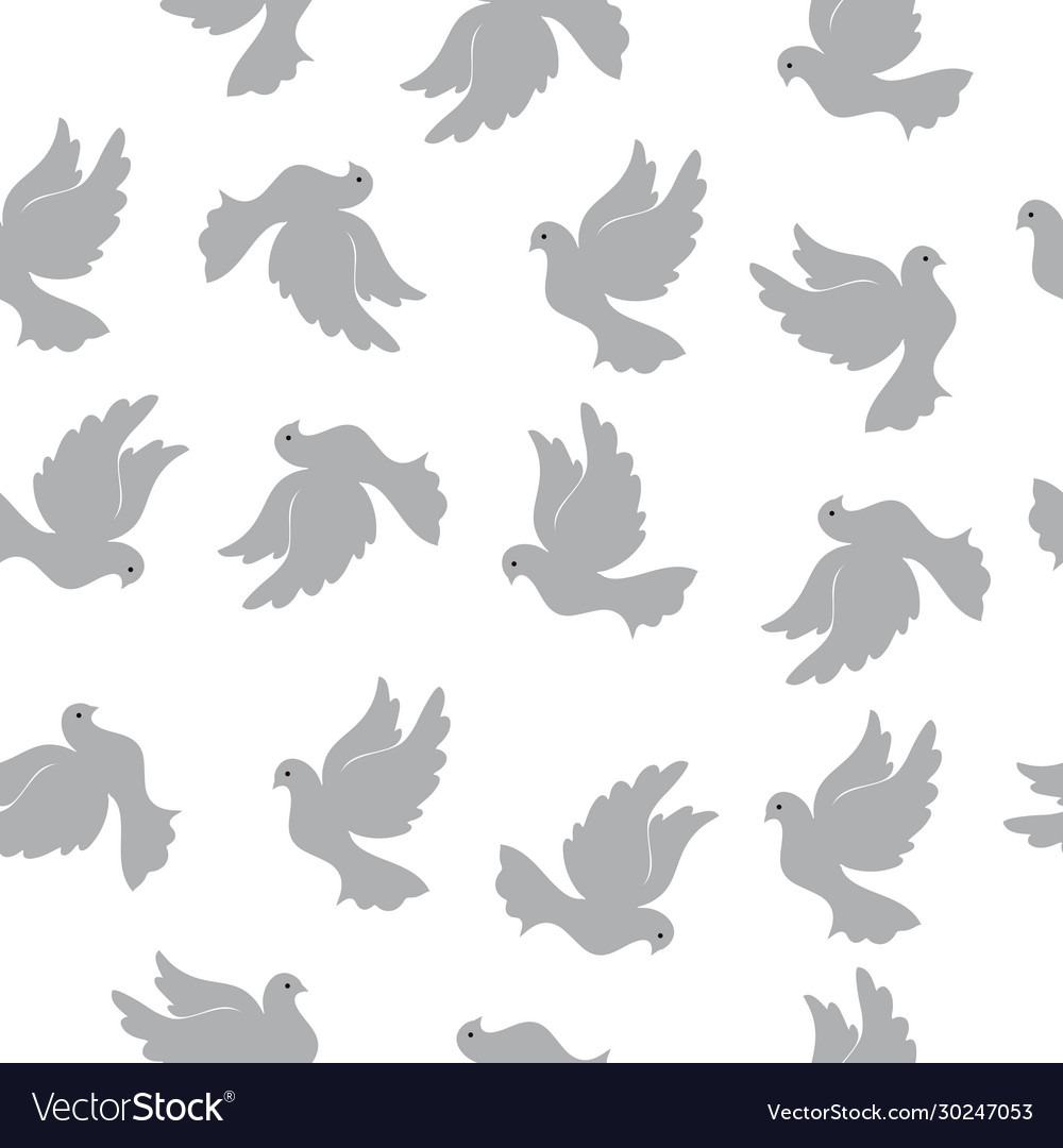 Seamless pattern with pigeons for design vector image Seamless pattern with pigeons for design