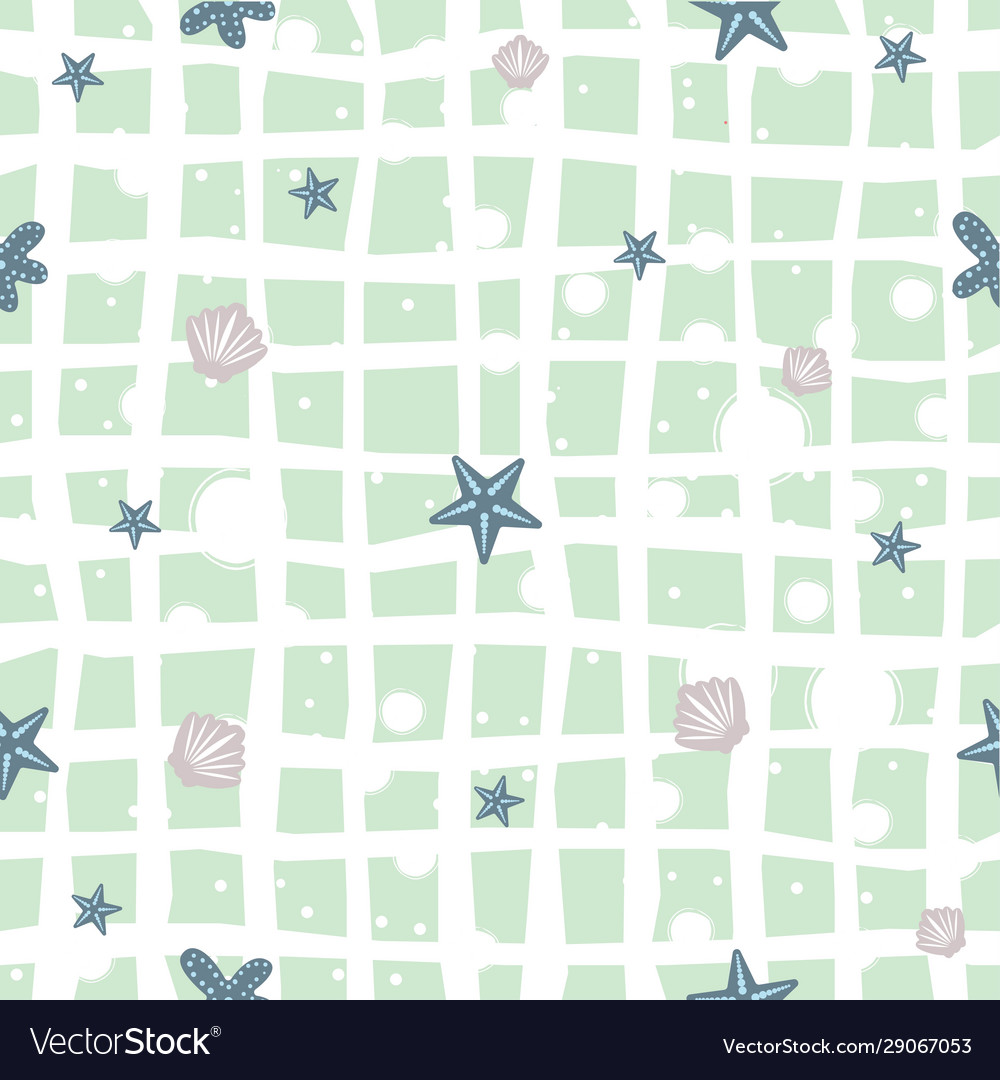 Seamless pattern with seashell repeating