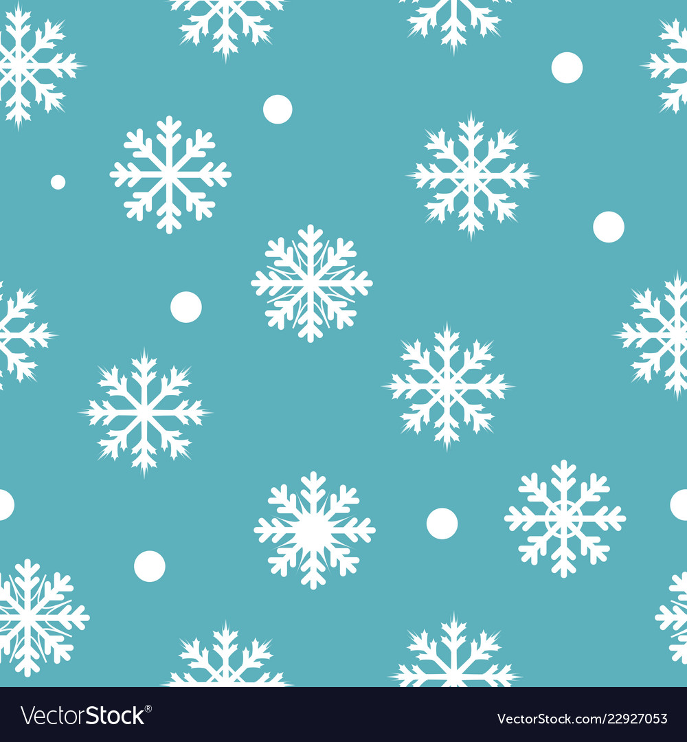 Snowflake seamless pattern vector image Snowflake seamless pattern