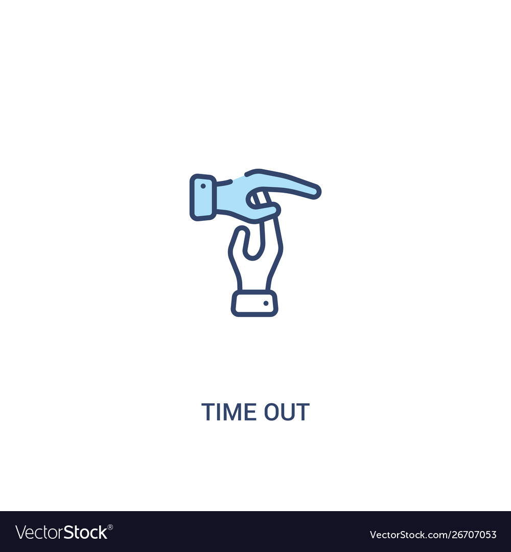 Time out concept 2 colored icon simple line vector image Time out concept 2 colored icon simple line