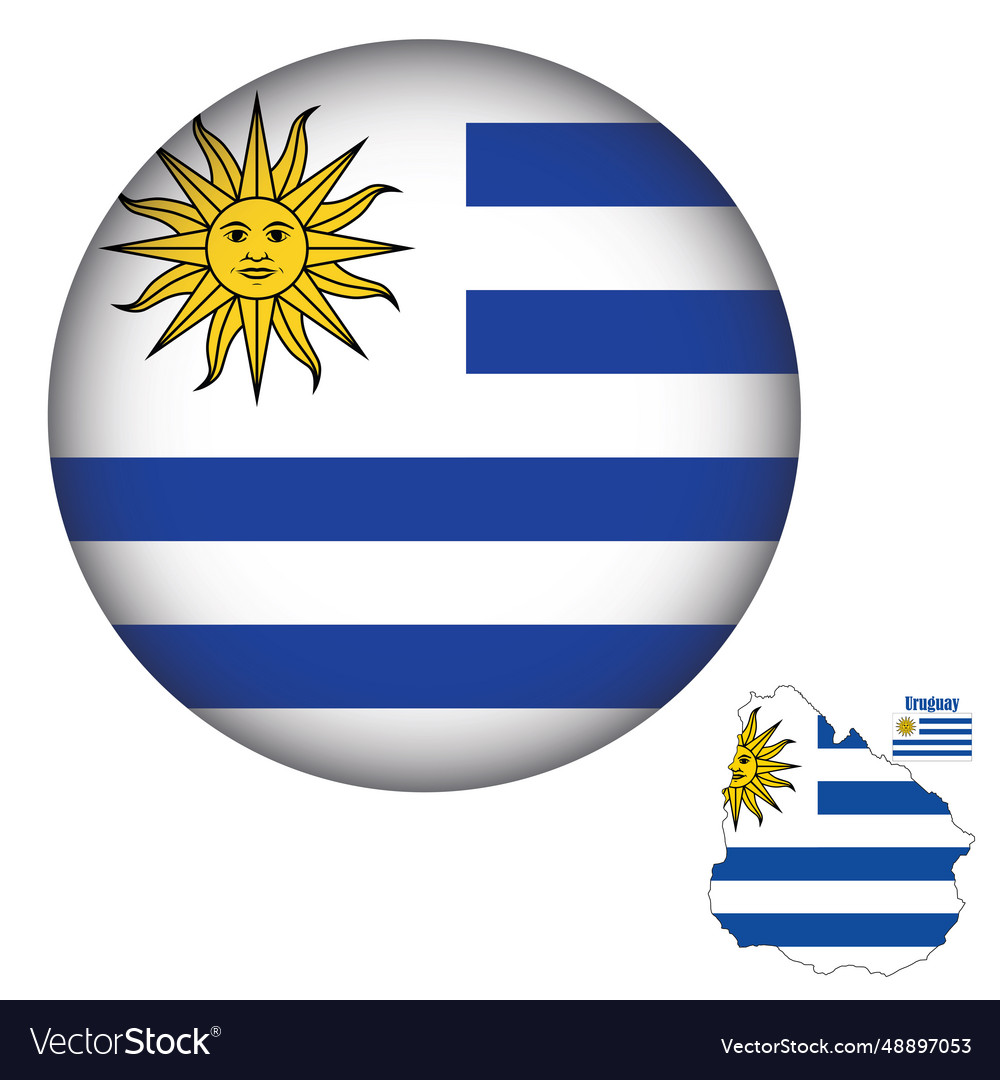 Uruguay flag round shape