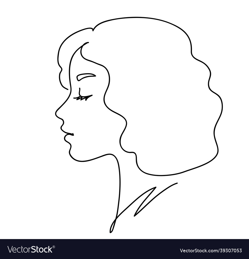 Woman profile with blonde curve hair Royalty Free Vector