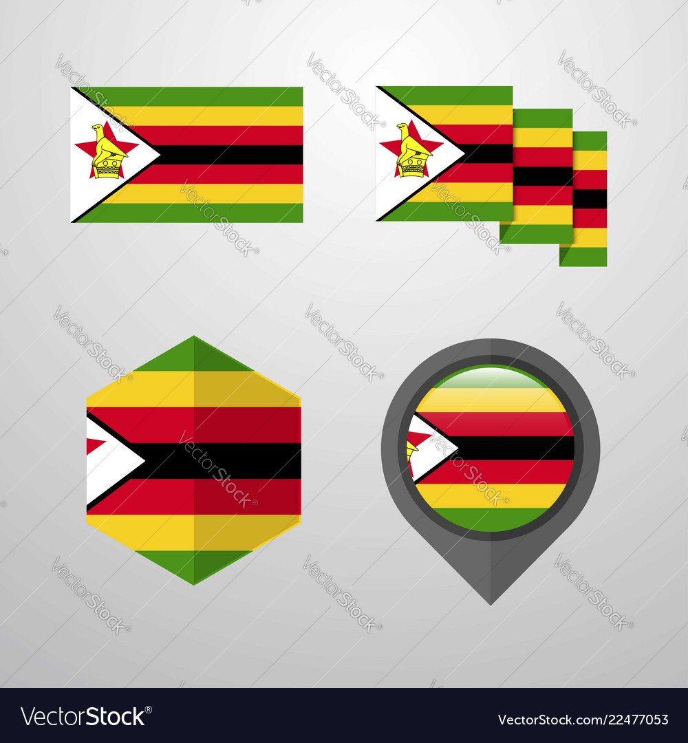 Zimbabwe flag design set