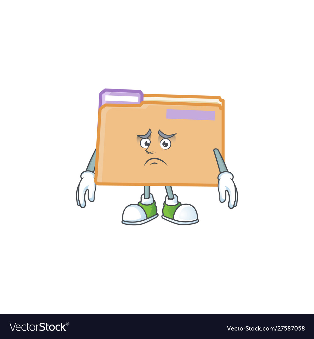 Afraid folder for storage with character shape Vector Image Afraid folder for storage with character shape