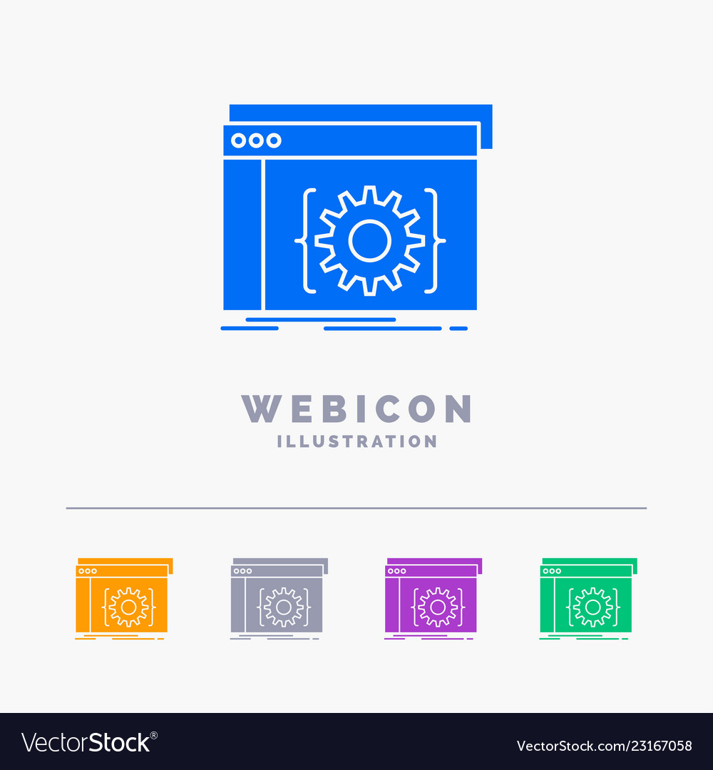 Api app coding developer software 5 color glyph Vector Image Api app coding developer software 5 color glyph