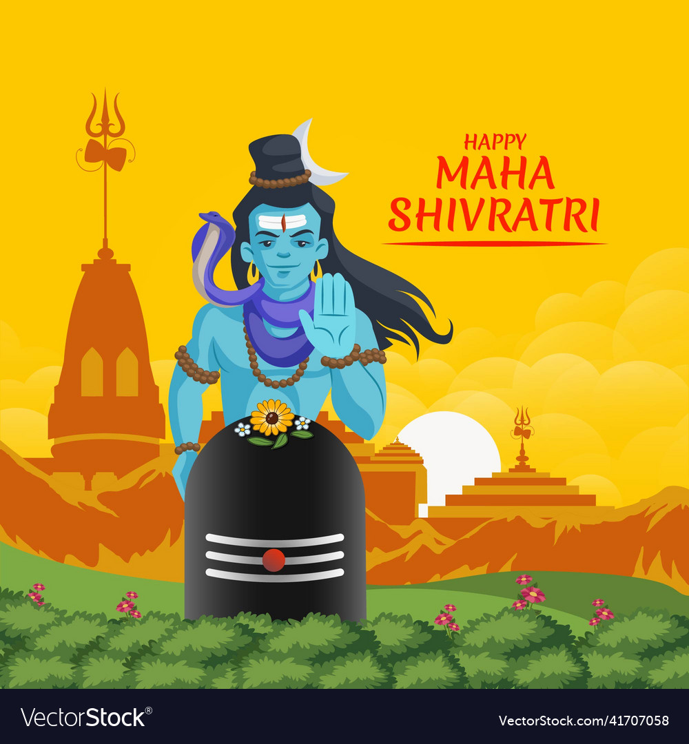 Banner design of happy maha shivratri Royalty Free Vector Banner design of happy maha shivratri Royalty Free Vector