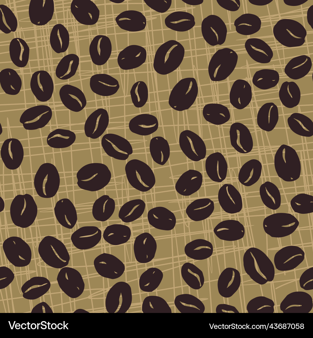 Coffee beans seamless pattern Royalty Free Vector Image