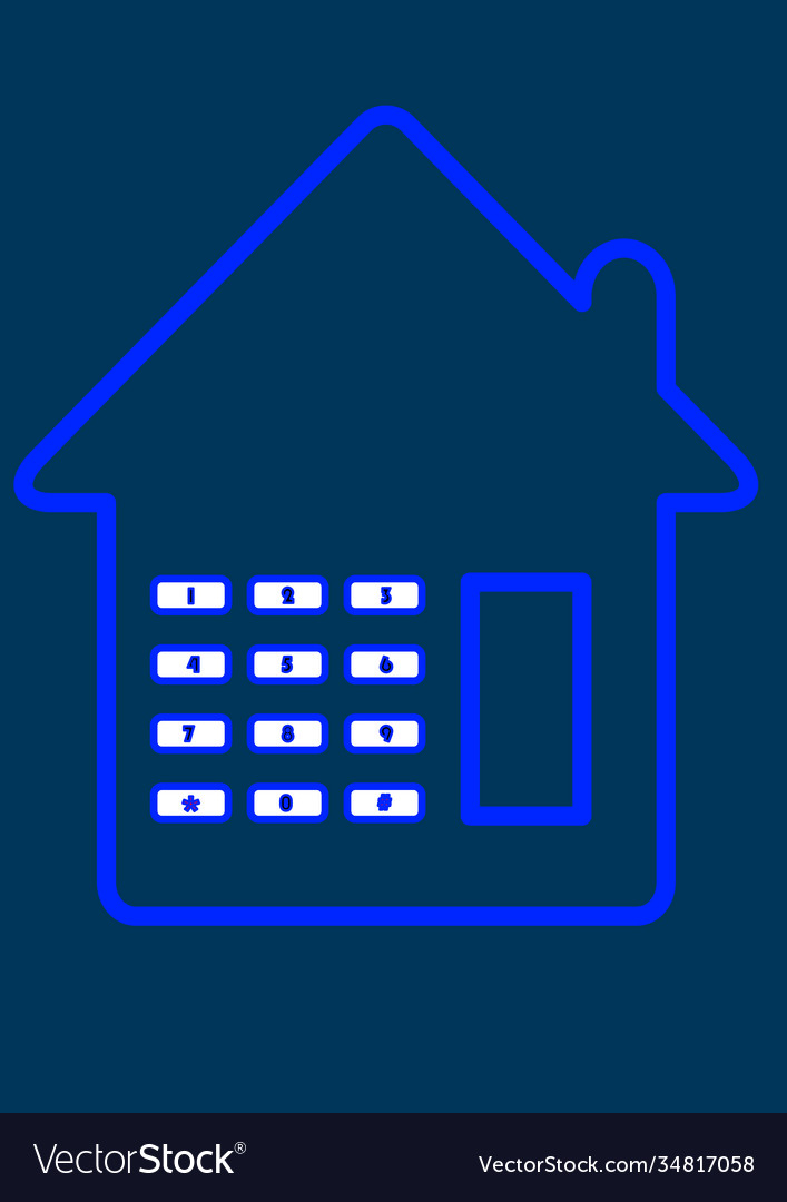 Combination lock on door house vector image Combination lock on door house