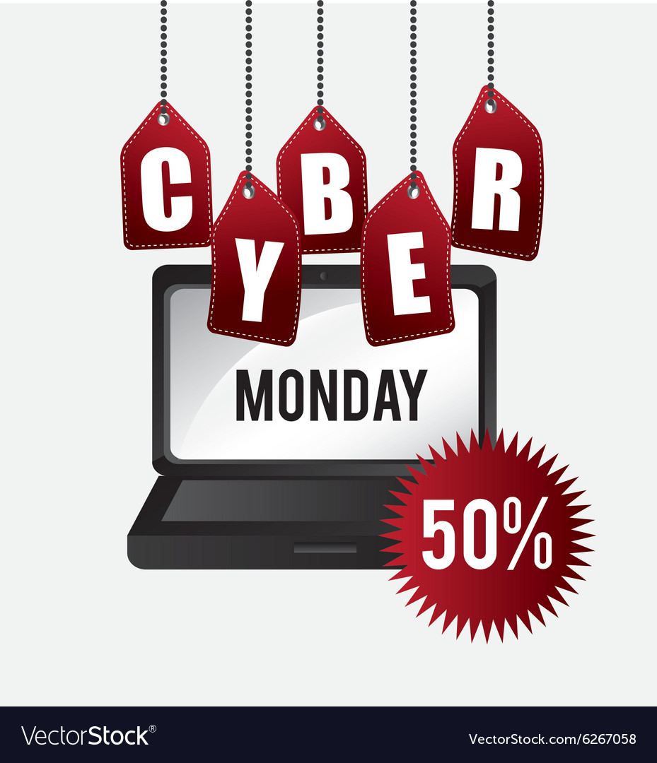 Cyber monday shopping design Royalty Free Vector Image