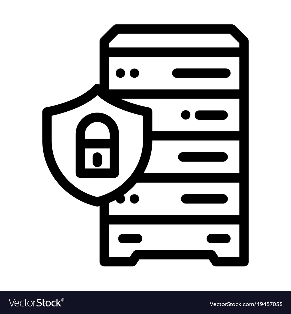 Data access control database line icon