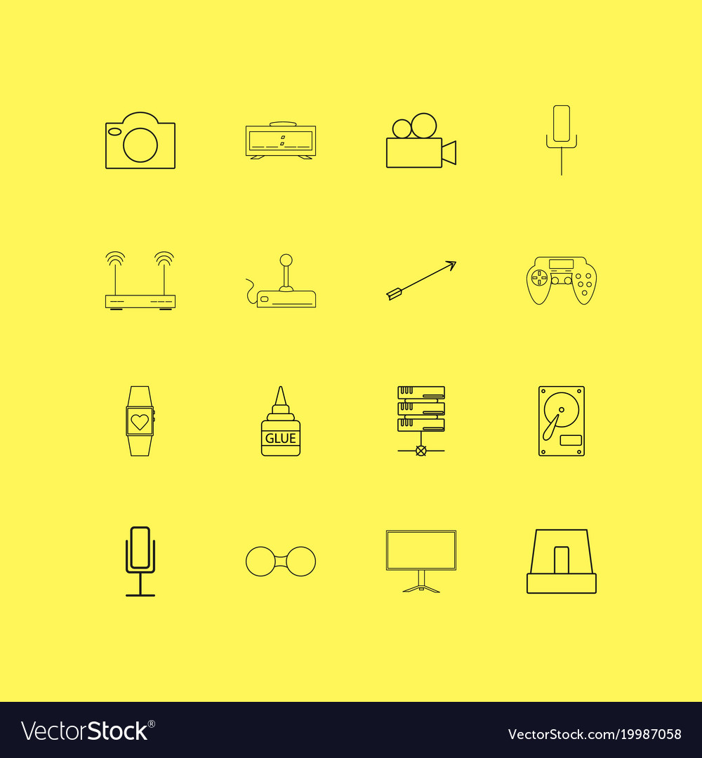 Devices linear icon set simple outline icons