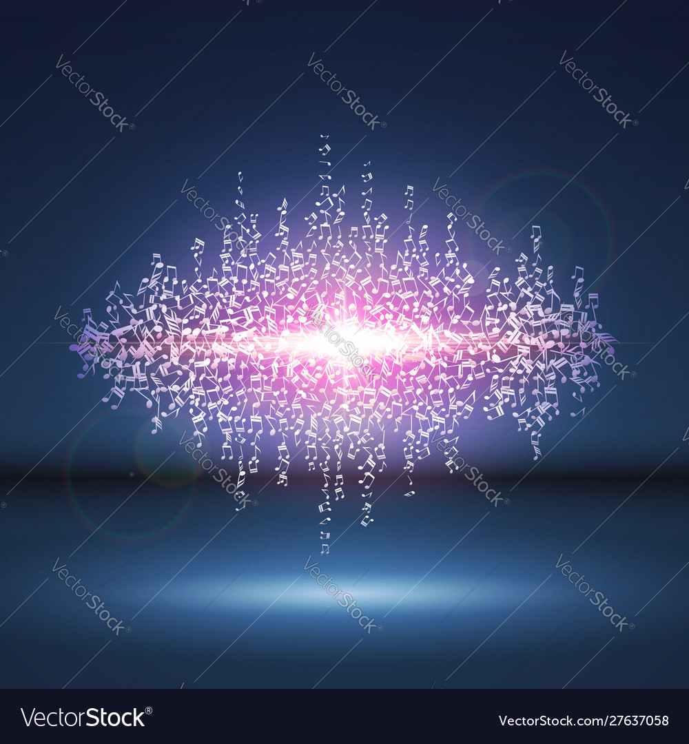 Exploding party music wave made notes