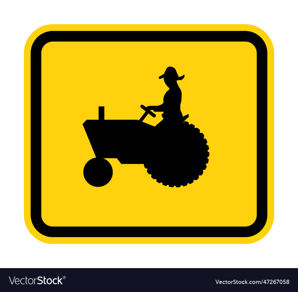 Farm Machinery Crossing Sign On White Background Vector Image