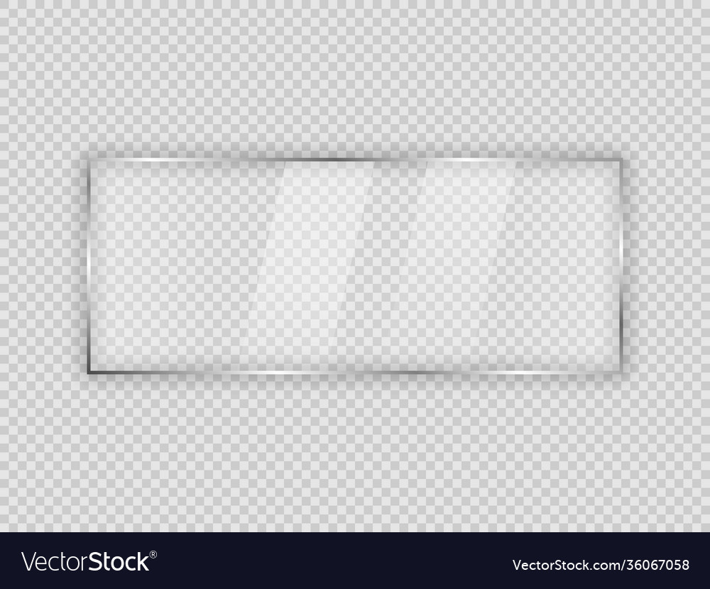 Glass plate in rectangle frame Royalty Free Vector Image