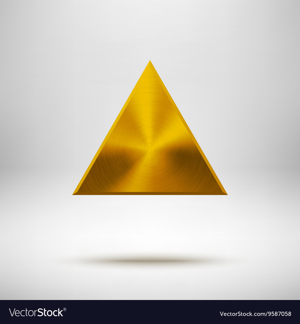 Gold Abstract Triangle Button Template Royalty Free Vector