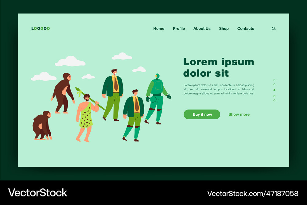Human evolution to robot line Royalty Free Vector Image