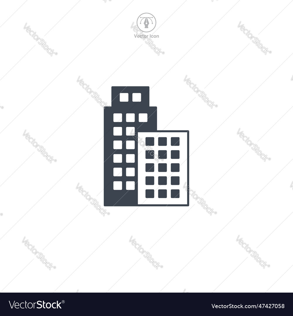 Icon of a building the design showcases Royalty Free Vector