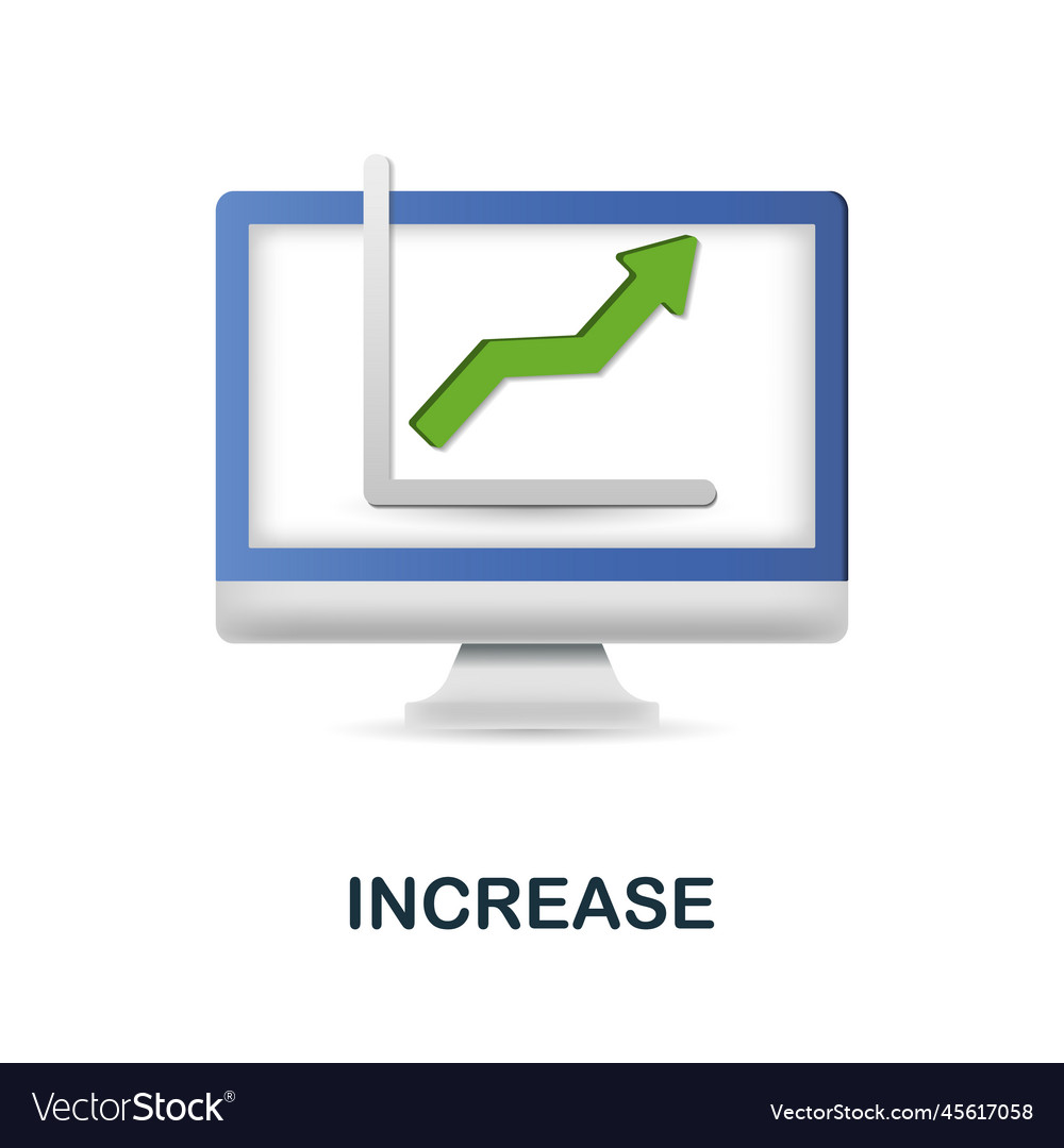 Increase icon 3d from performance collection vector image Increase icon 3d from performance collection