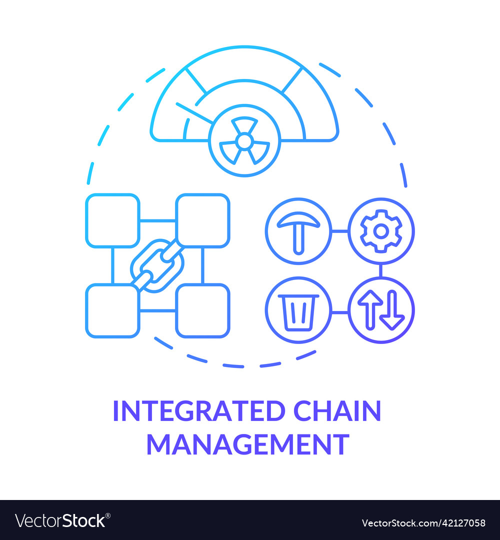 Integrated chain management blue gradient concept