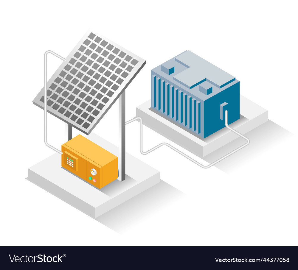 Isometric design concept solar panel energy